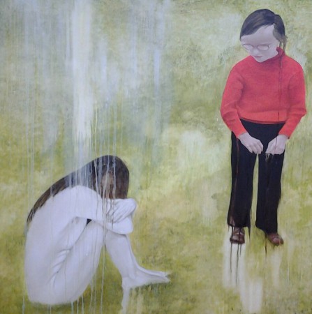 in her innoncense the child stands strongly behind a broken tear